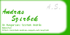 andras szirbek business card
